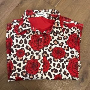 Ranch Dress’n Fallon taylor Rodeo shirt Leopard and roses